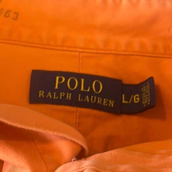 VTG Polo Ralph Lauren Shirt Mens Small Orange Type 1 Military Utility Button Up - Picture 5 of 9